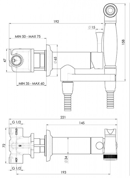 Гигиенический душ со смесителем Nobili AV00610CR фото