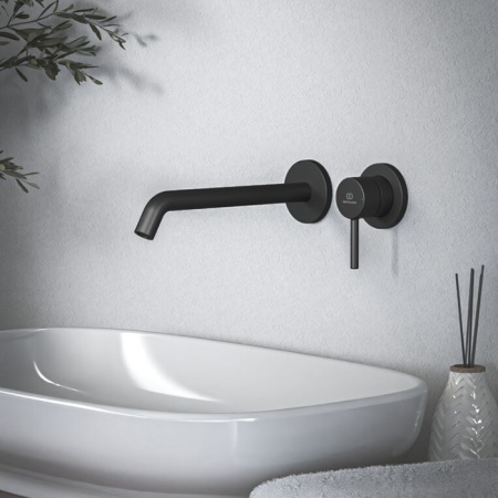 Настенный смеситель для раковины Ideal Standard Ceraline Nuovo BD848XG черный матовый фото