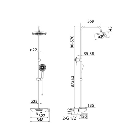 Душевая система (стойка) Iddis SpaHome SPABLBTi06 черная матовая фото