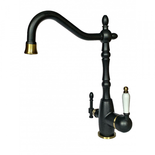 Смеситель для кухни с подключением фильтра Milacio Castellon Ceramic MC.515.ABR антрацит/бронза фото