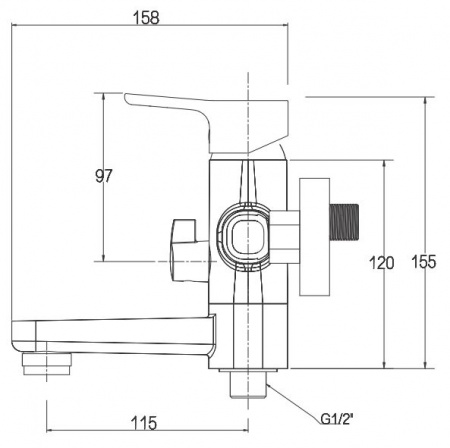 Смеситель для ванны с душем Kaiser Vega 63022 фото