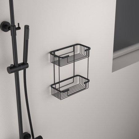 Полка двойная Timo Saona 13083/03 черная матовая фото