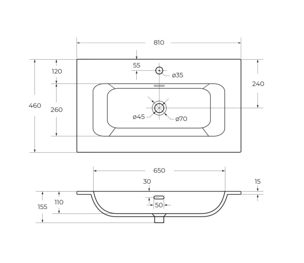 Раковина Cezares CZR-8073-80 80 см фото