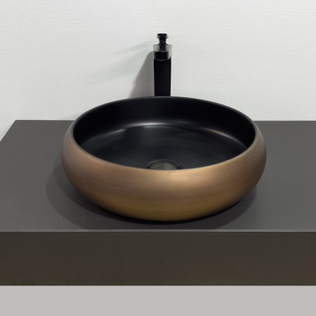 Накладная раковина Comforty 7865000-00012230 41x41 медь/черная фото