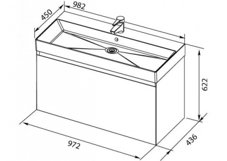 Тумба с раковиной Aquanet Йорк 100 00212594 фото