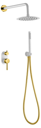 Душевая система скрытого монтажа Boheme Uno 464-WG белый/золото фото