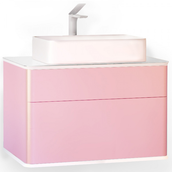 Тумба под раковину Jorno Pastel Pas.01.82/P/PI 80 см розовый фото