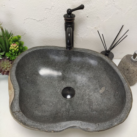 Накладная раковина из речного камня RS01521 (57*43*16) C4 фото