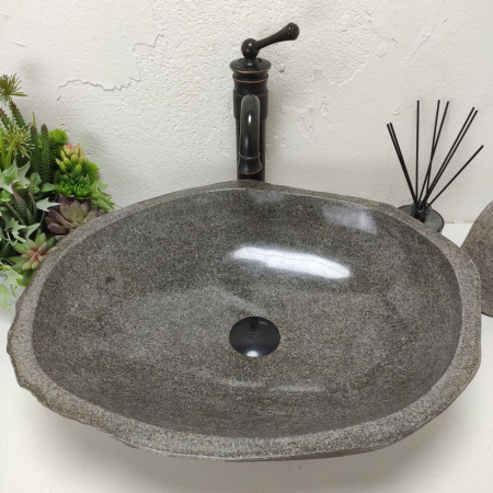 Накладная раковина из речного камня RS01480 (53*44*15) B4 фото