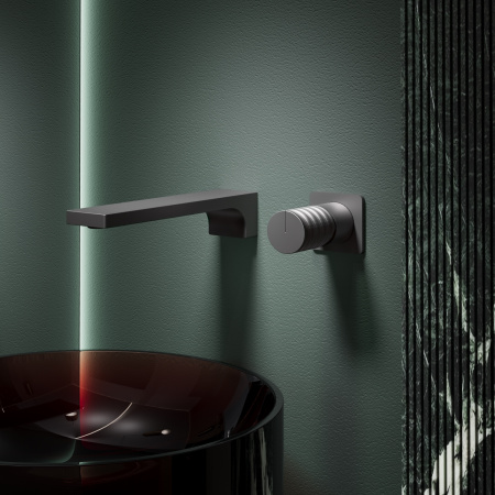 Настенный смеситель для раковины Vincea Domus VBFW-5DM01GM вороненая сталь фото
