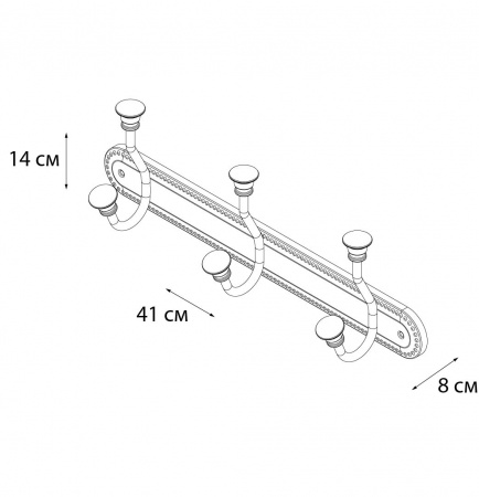 Планка с тремя крючками Fixsen Adele FX-55005-3 фото