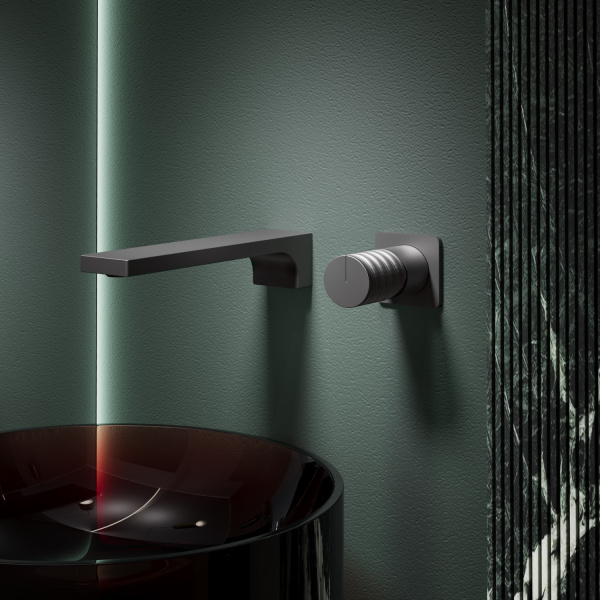 Настенный смеситель для раковины Vincea Domus VBFW-5DM01GM вороненая сталь фото