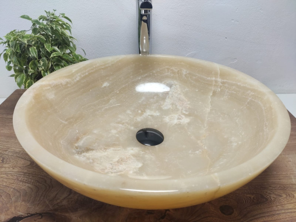 Накладная раковина из оникса Bowl Yellow Big BO-01097 (50*50*15см) фото