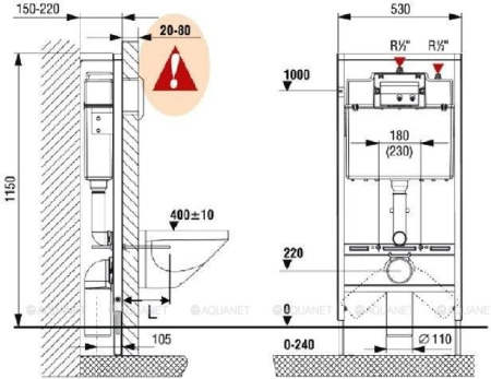 Унитаз с инсталляцией Roca Meridian 893104110 фото