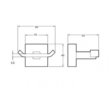 Крючок для ванной двойной Bronze de Luxe 1760 10507 фото