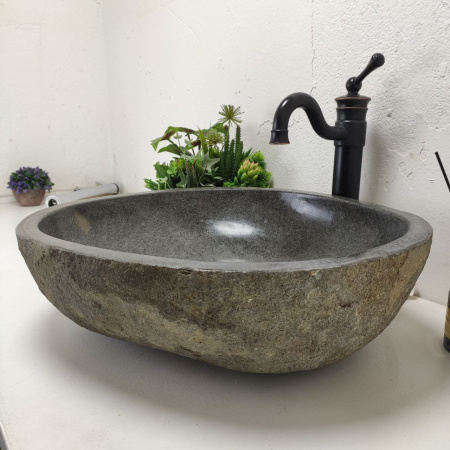 Накладная раковина из речного камня RS01509 (49*46*15) A12 фото