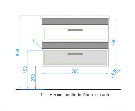 Тумба под раковину Style Line Сакура 80 ЛС-00000183 Люкс Plus фото