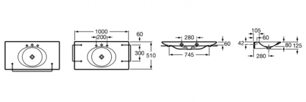 Подвесная раковина Roca Kalahari 327897000 100 см фото
