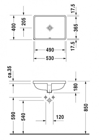 Раковина встраиваемая Duravit Starck 3 0305490000 53 см фото