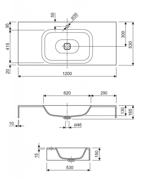 Подвесная раковина Cezares Titan TITAN-1200-LVB-SOSPESO фото