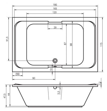 Акриловая ванна Riho Sobek BB2800500000000 180х115 фото