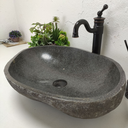 Накладная раковина из речного камня RS01476 (58*41*15) F23 фото