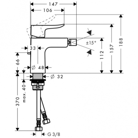 Смеситель для биде Hansgrohe Metris 31280000 фото