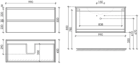 Тумба под раковину Sancos Libra LB100EG дуб галифакс натуральный фото