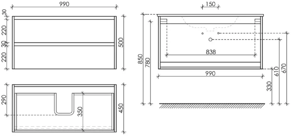 Тумба под раковину Sancos Libra LB100EG дуб галифакс натуральный фото
