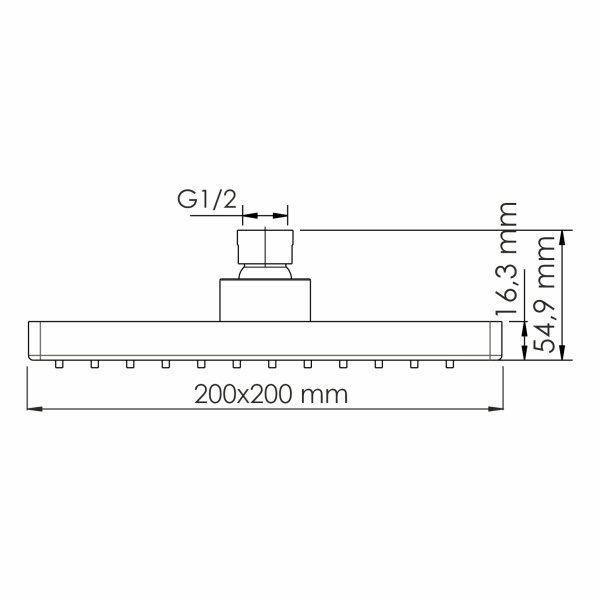 Верхний тропический душ WasserKRAFT A028 200х200 мм фото