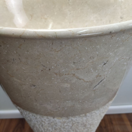 Раковина напольная из мрамора Pedestal Cream/Cream MN-0402 фото