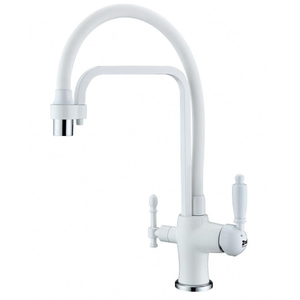 Смеситель для кухни кухни с фильтром для воды Zorg Sanitary ZR 342-8 YF WHITE фото