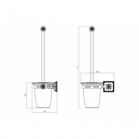 Ершик для туалета Milacio Alicante MC.919.BR бронза фото