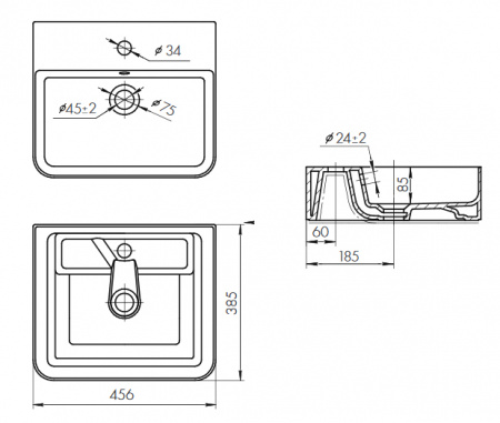 Раковина Акатон Джой 3 1AX174WBXX000 45,6х38,5 фото