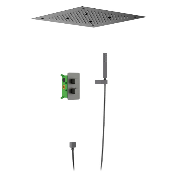 Душевая система скрытого монтажа с термостатом Timo Petruma SX-5029/18SM черное золото фото