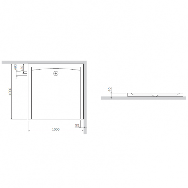 Поддон для душа Am.Pm Inspire S W51T-GSSO-100W 100х100 фото