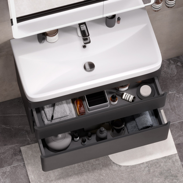 Тумба под раковину EQUIL Eltoro 80 tpELTR80.2Y-03 черный софт фото