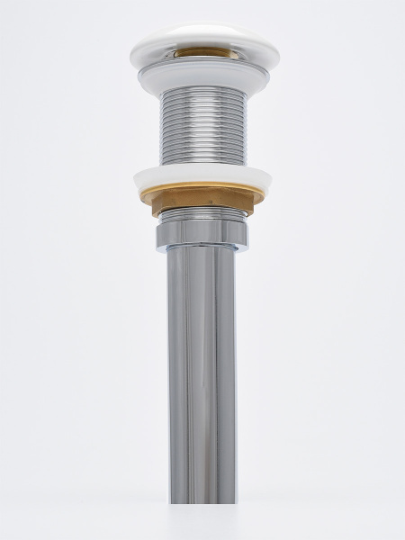 Донный клапан для раковины без перелива AQUAme AQM7002-0W белый глянцевый фото