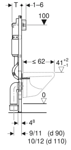 Инсталляция для унитаза Geberit Duofix Delta 458.133.21.2 с клавишей хром фото