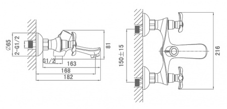 Смеситель для ванны с душем D&K Documenta Hessen DA1213201 фото