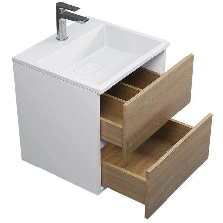 Тумба под раковину Uperwood Barsa 50 2937205250 белая/дуб сонома фото