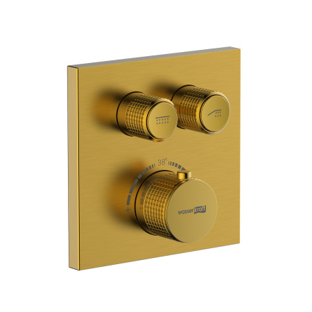 Смеситель для ванны и душа WasserKRAFT Aisch 5548 Thermo матовое золото фото