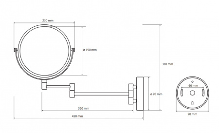 Зеркало косметическое для ванной Bemeta White 112201514 фото