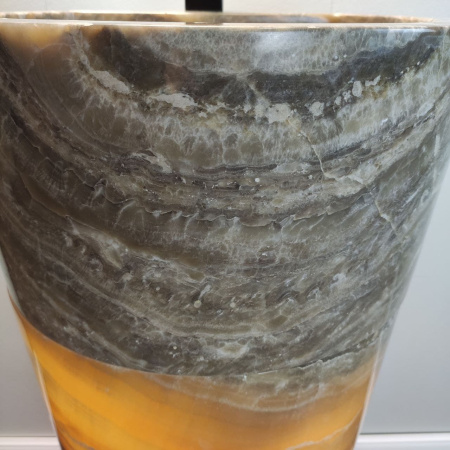 Раковина напольная из оникса Grey ON-01351 (40*40*90) фото