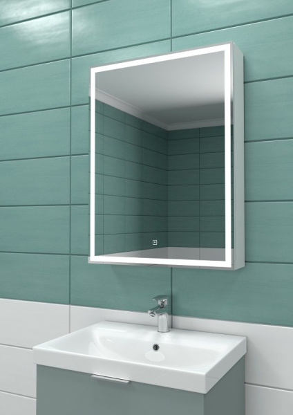 Зеркало-шкаф с подсветкой Art&Max Techno AM-Tec-550-800-1D-R-DS-F 55x80 белый фото