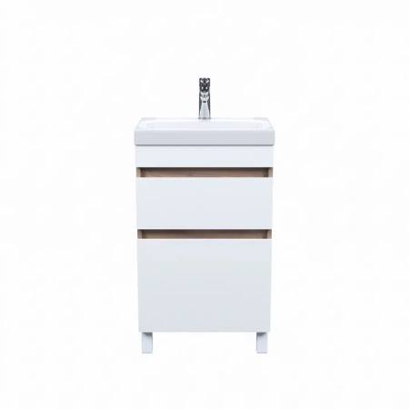 Тумба с раковиной напольная Iddis Zodiac 50 ZOD5ABFi95K белая/под дерево фото