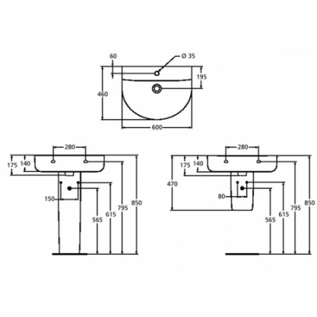 Накладная раковина Ideal Standard Connect Arc E787501 60 см фото