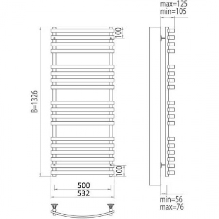 Полотенцесушитель электрический Terminus Капри П18 4660059920825 500х1326 фото
