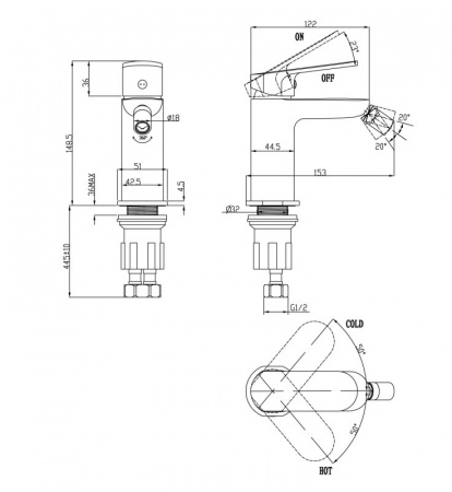 Смеситель для биде BelBagno Ancora ANC-BD-CRM фото