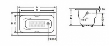 Чугунная ванна Goldman Donni 150x75 с ручками фото